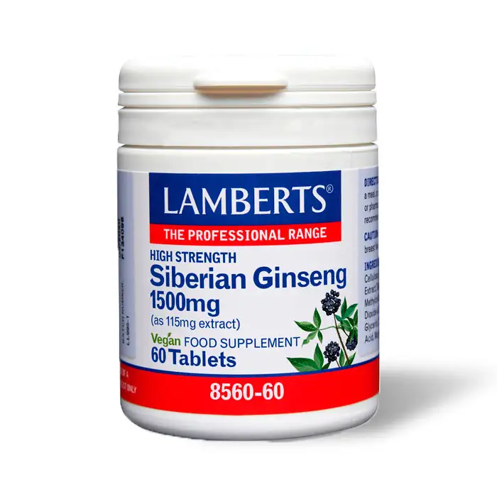 Ginseng Siberiano 1.500 mg Lamberts 60 Tabletas