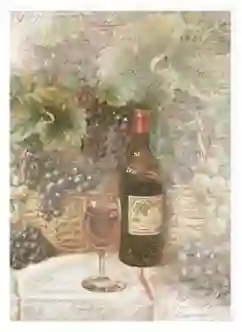 Papel de arroz - Vino y Uvas - 21x29