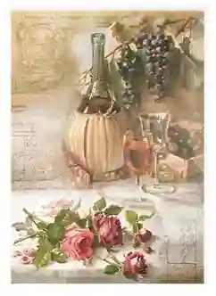 Papel de arroz - Vino y Rosas - 21x29