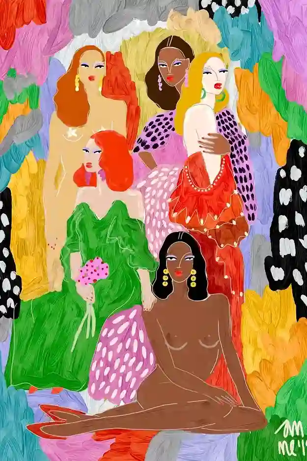 "FEMALE WORLD" PRINT / ANA CLERICI