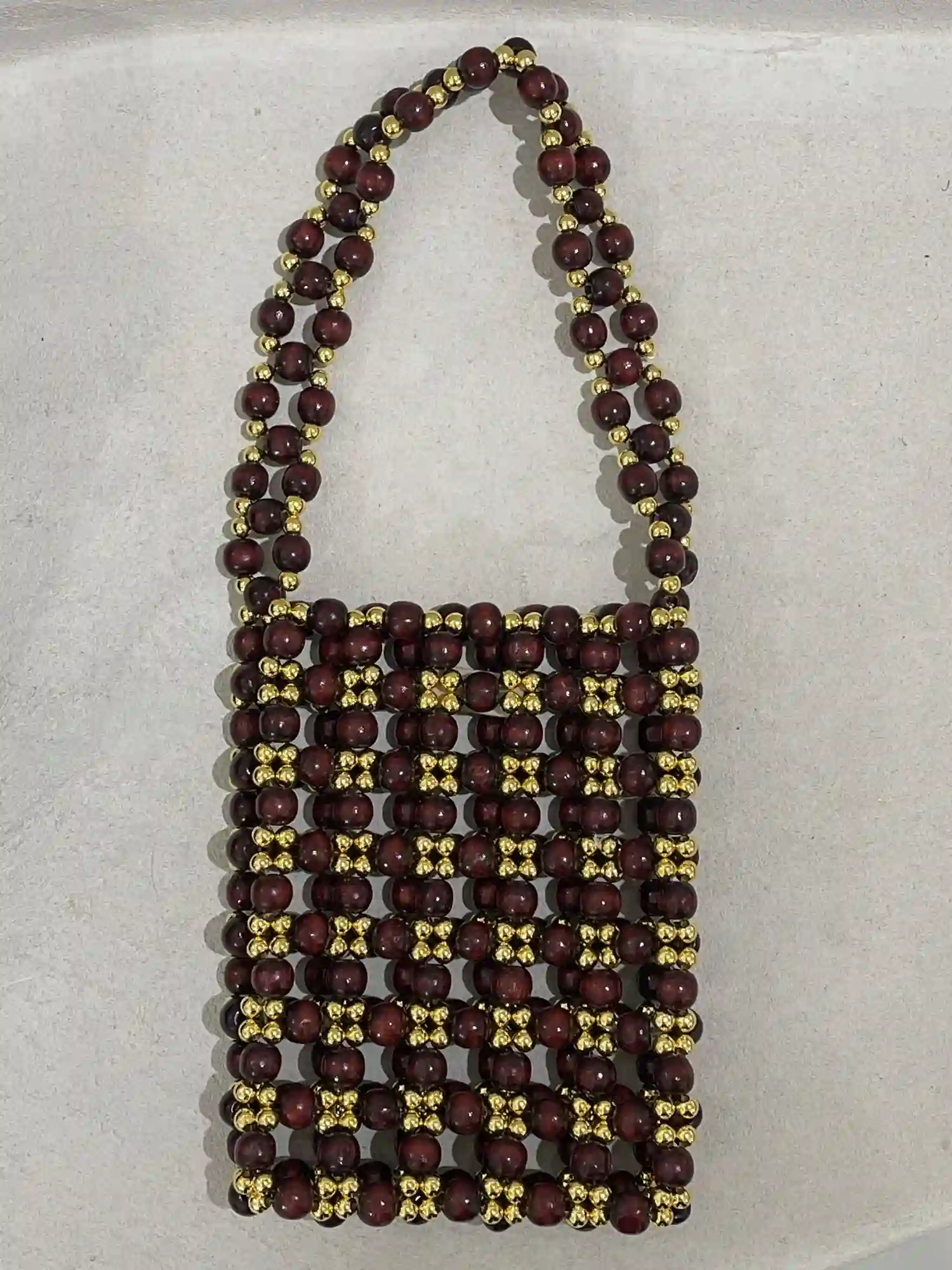 BOLSO BICOLOR DORADO Y GRANATE / SIZRU