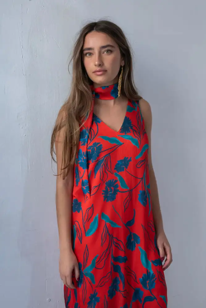 VESTIDO MARRAQUECH ROJO - Imagen 3