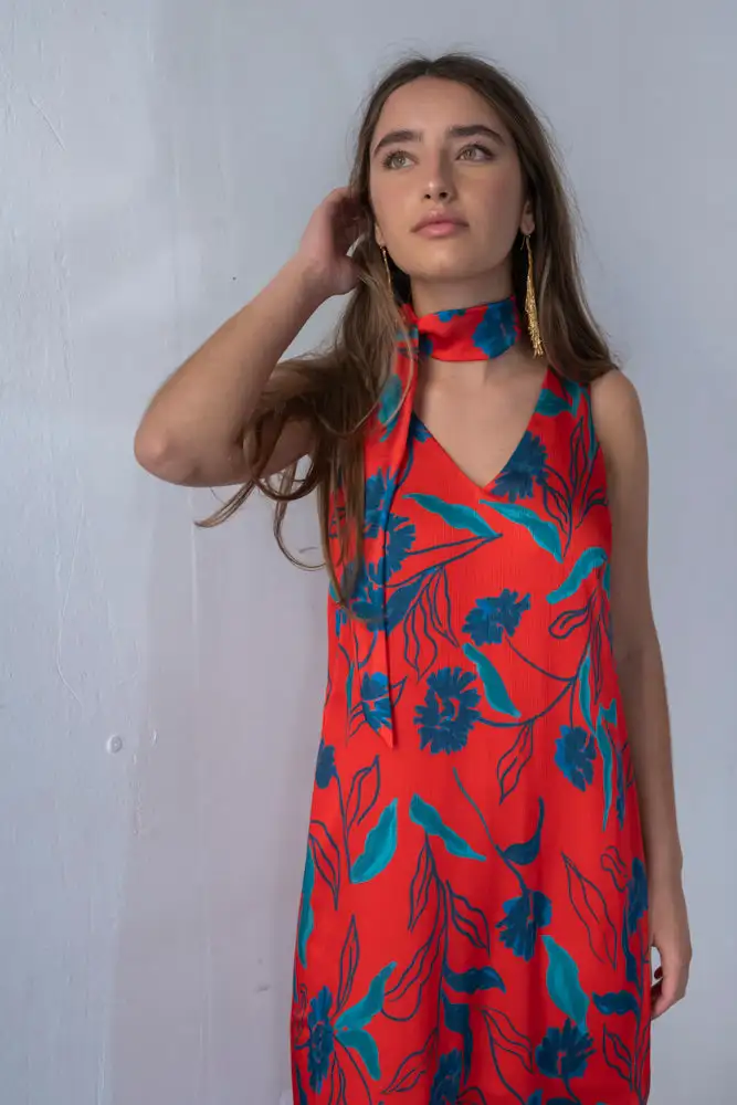 VESTIDO MARRAQUECH ROJO - Imagen 4