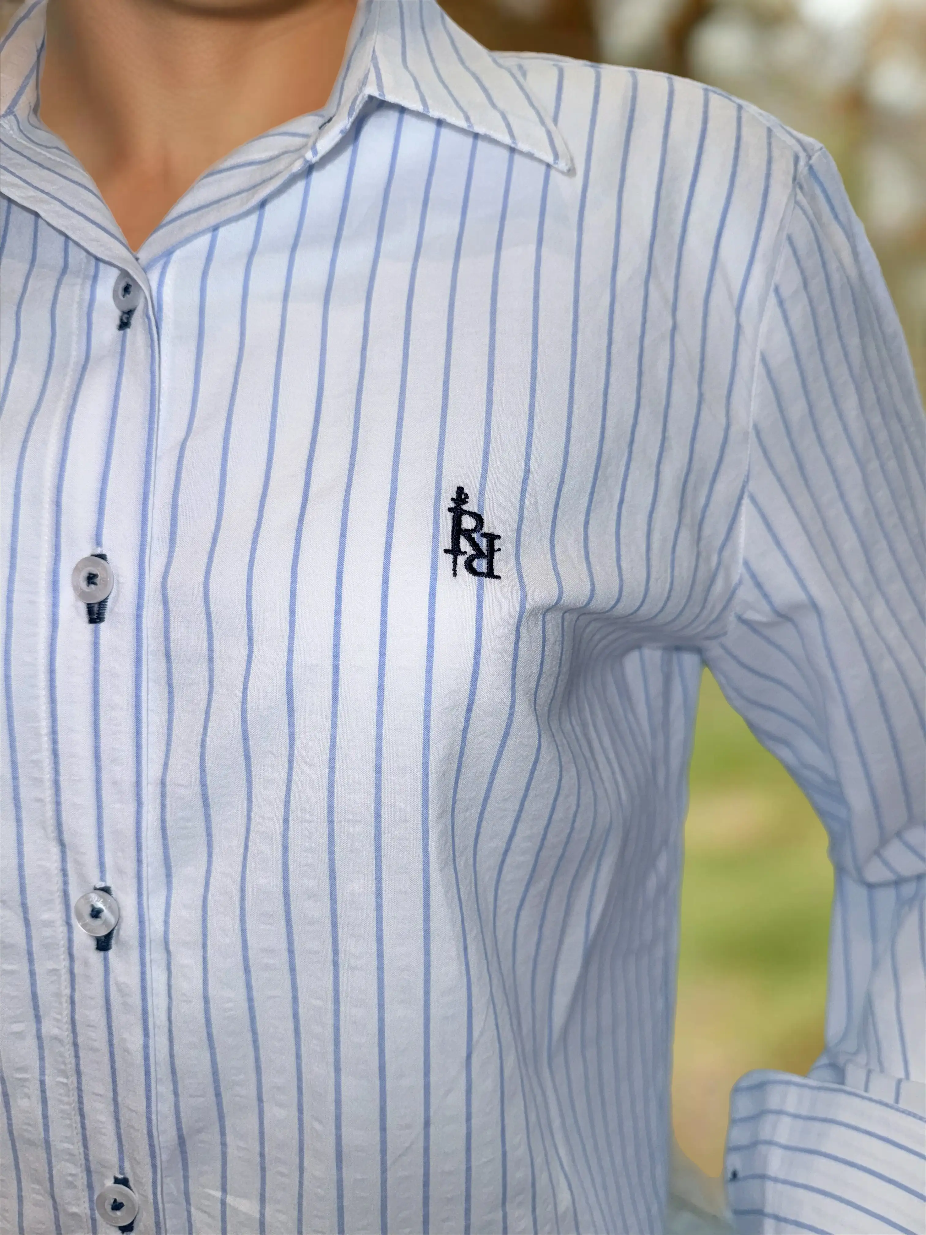 Camisa de mujer de rayas azul RqueR