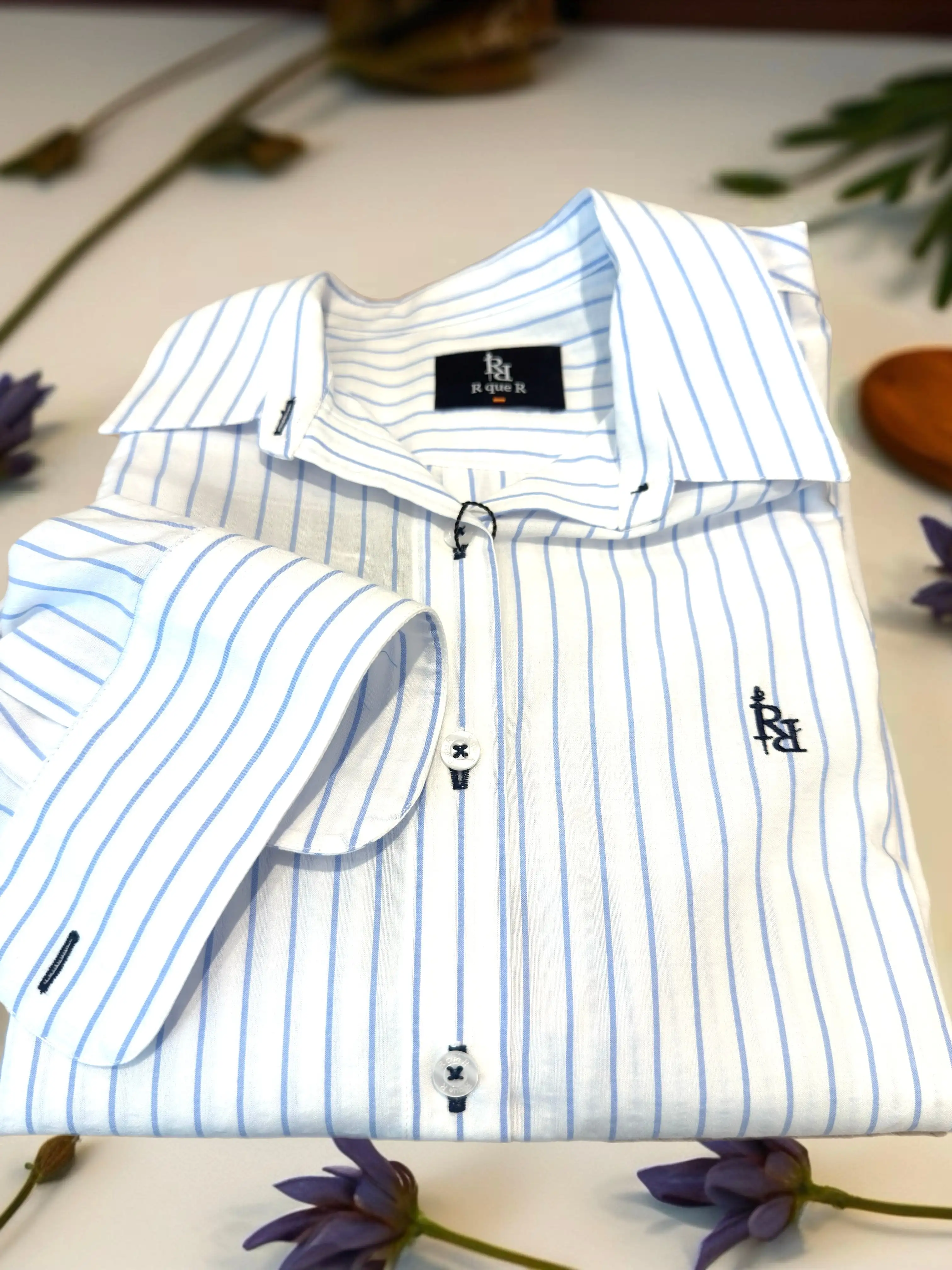 Camisa de mujer de rayas azul RqueR - Imagen 4