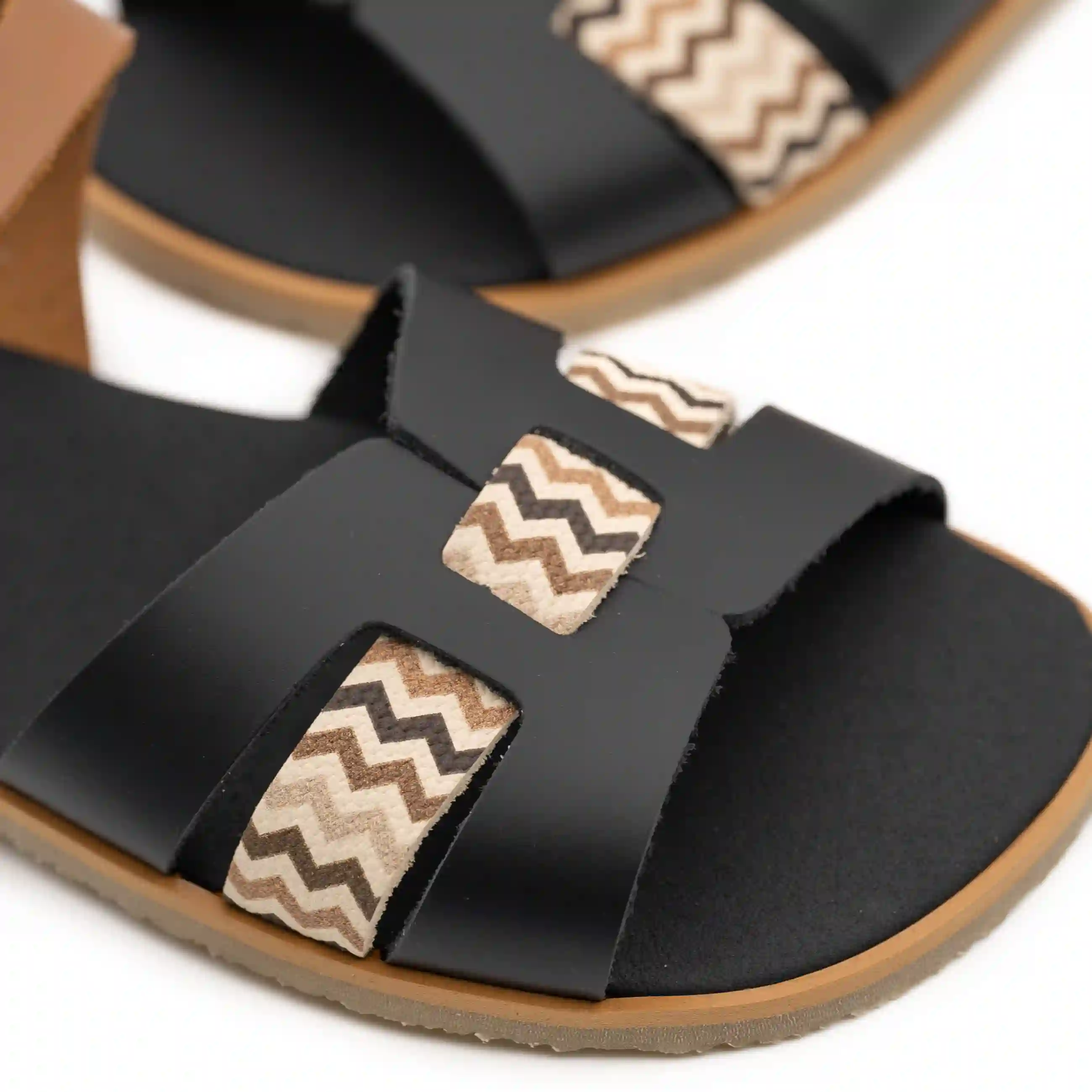 Sandalia Mujer Negro/ Marron/ Cuero - Flexi Nens