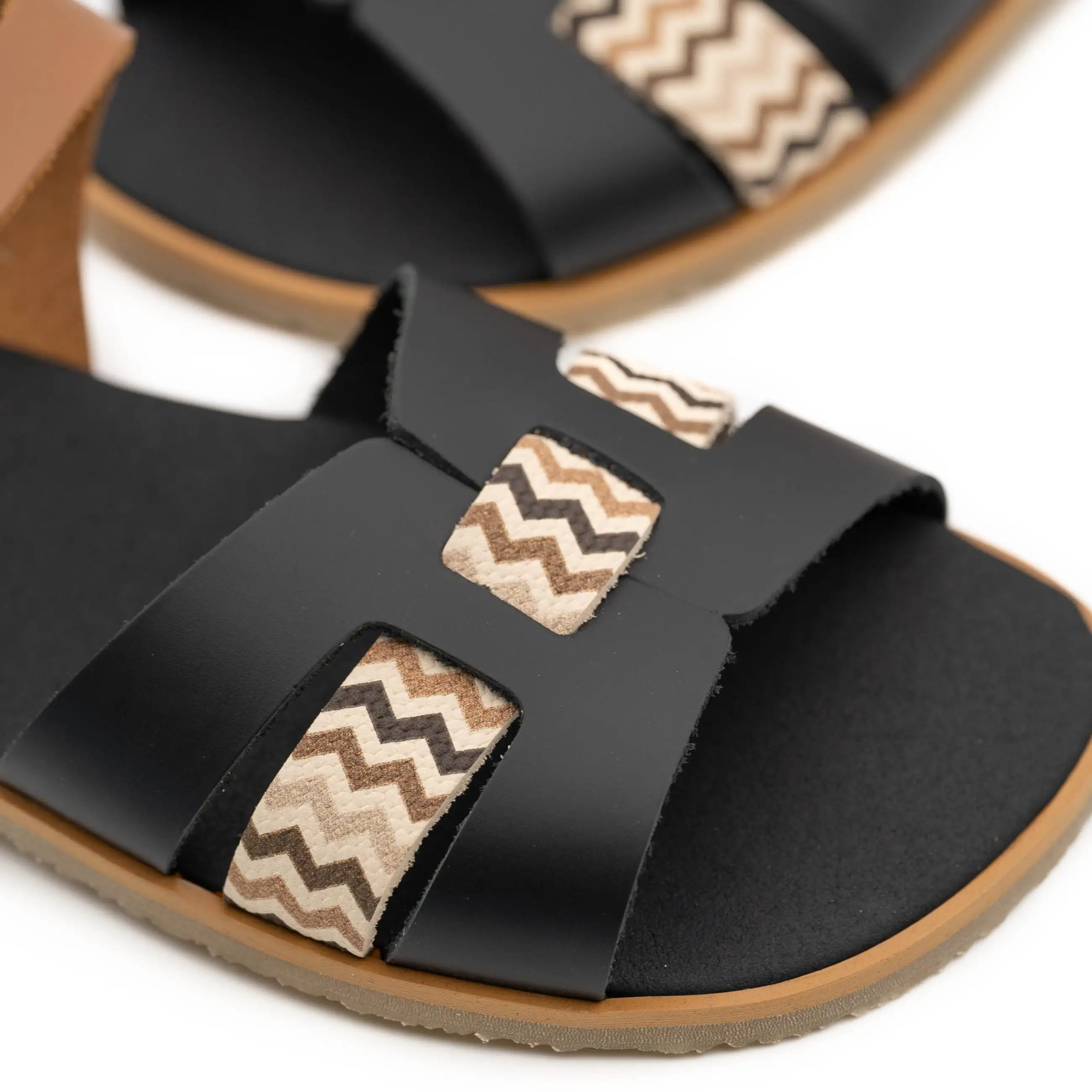 Sandalia Mujer Negro/ Marron/ Cuero - Flexi Nens