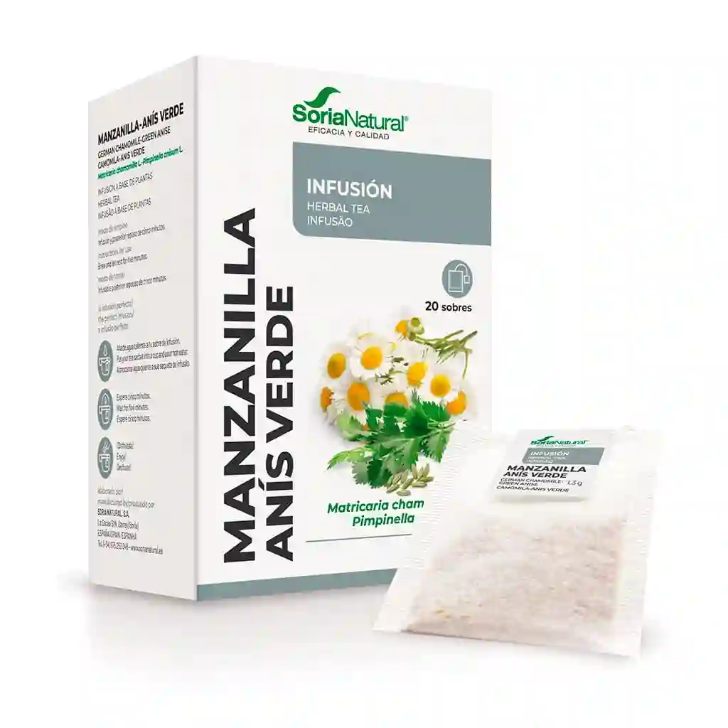 Manzanilla with green anise infusion · natural soria · 20 envelopes