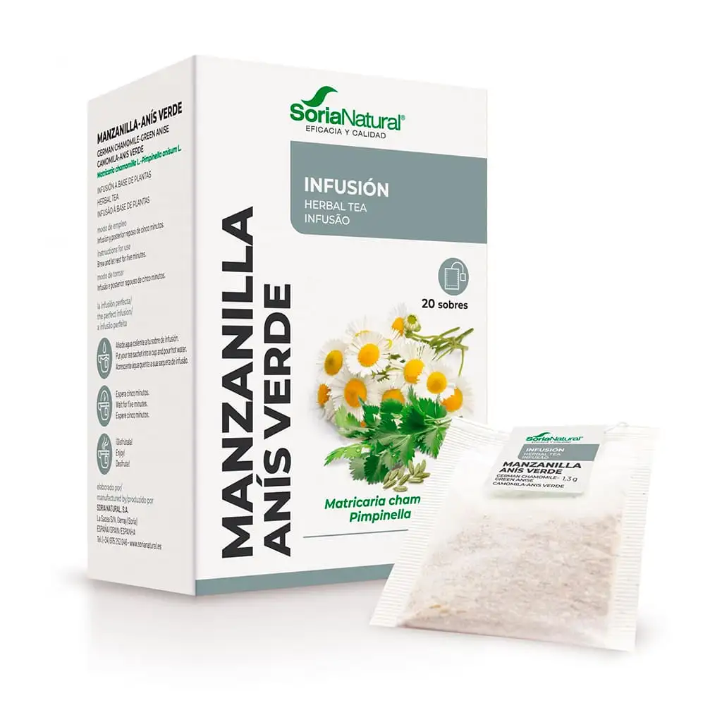Manzanilla with green anise infusion · natural soria · 20 envelopes