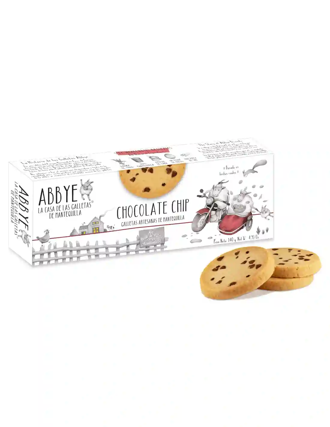 Abbye Biscuits Galletas de Mantequilla con Chocolate - Paquete 140 gr.