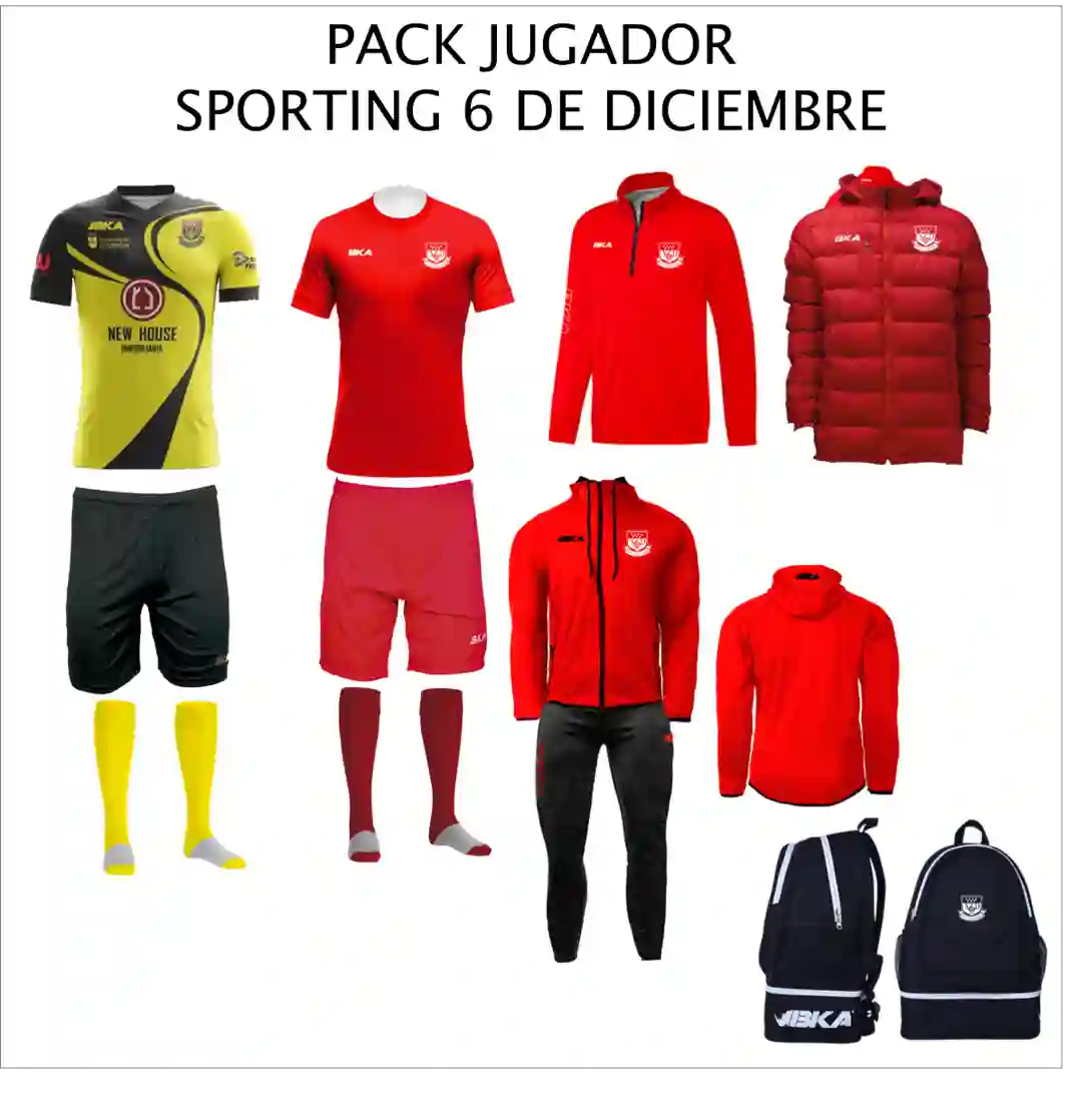 PACK JUGADOR SPORTING 6 DE DICIEMBRE