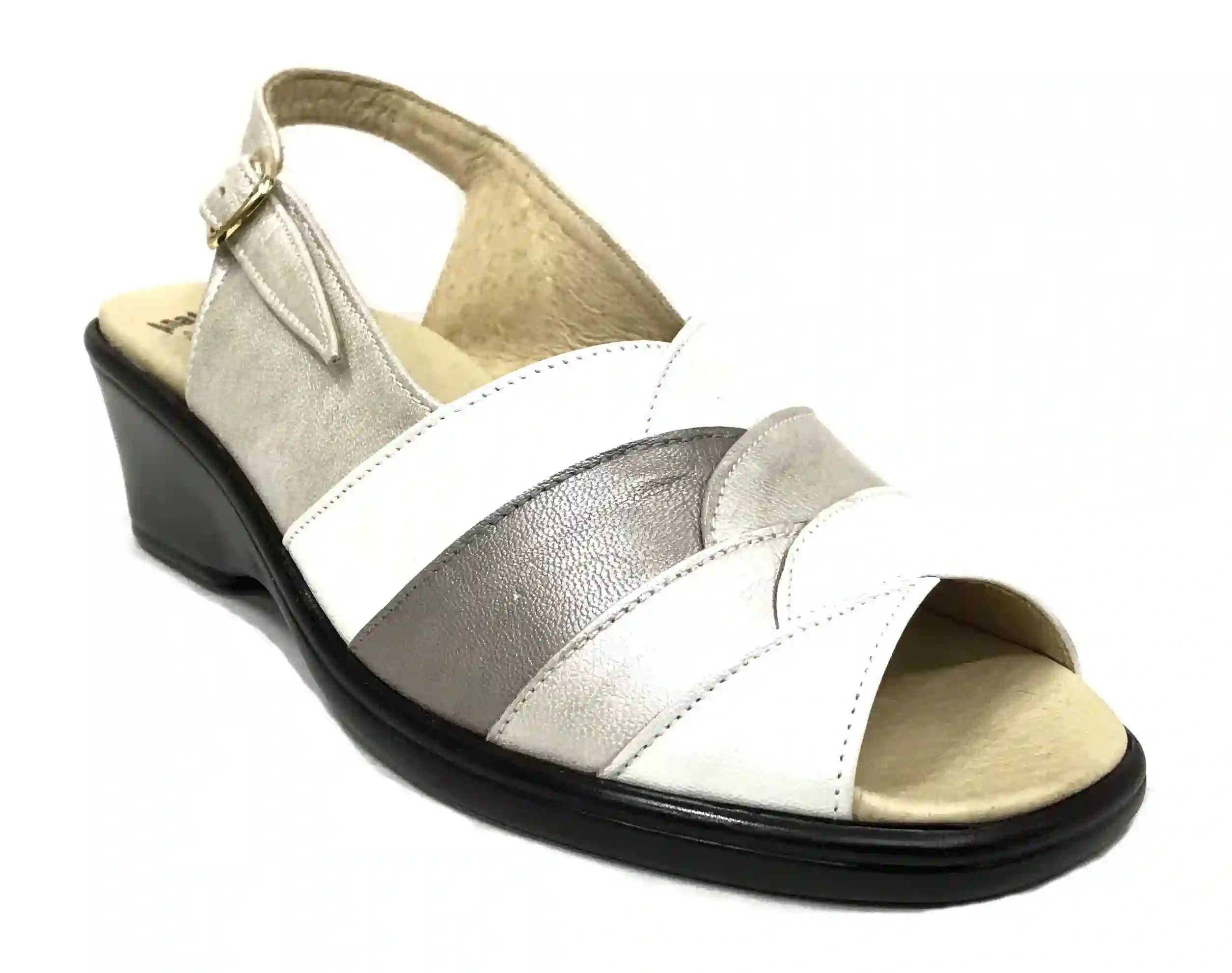 HRAMIS 56 1170 Blanco Beig Sandalia anatómica de Mujer