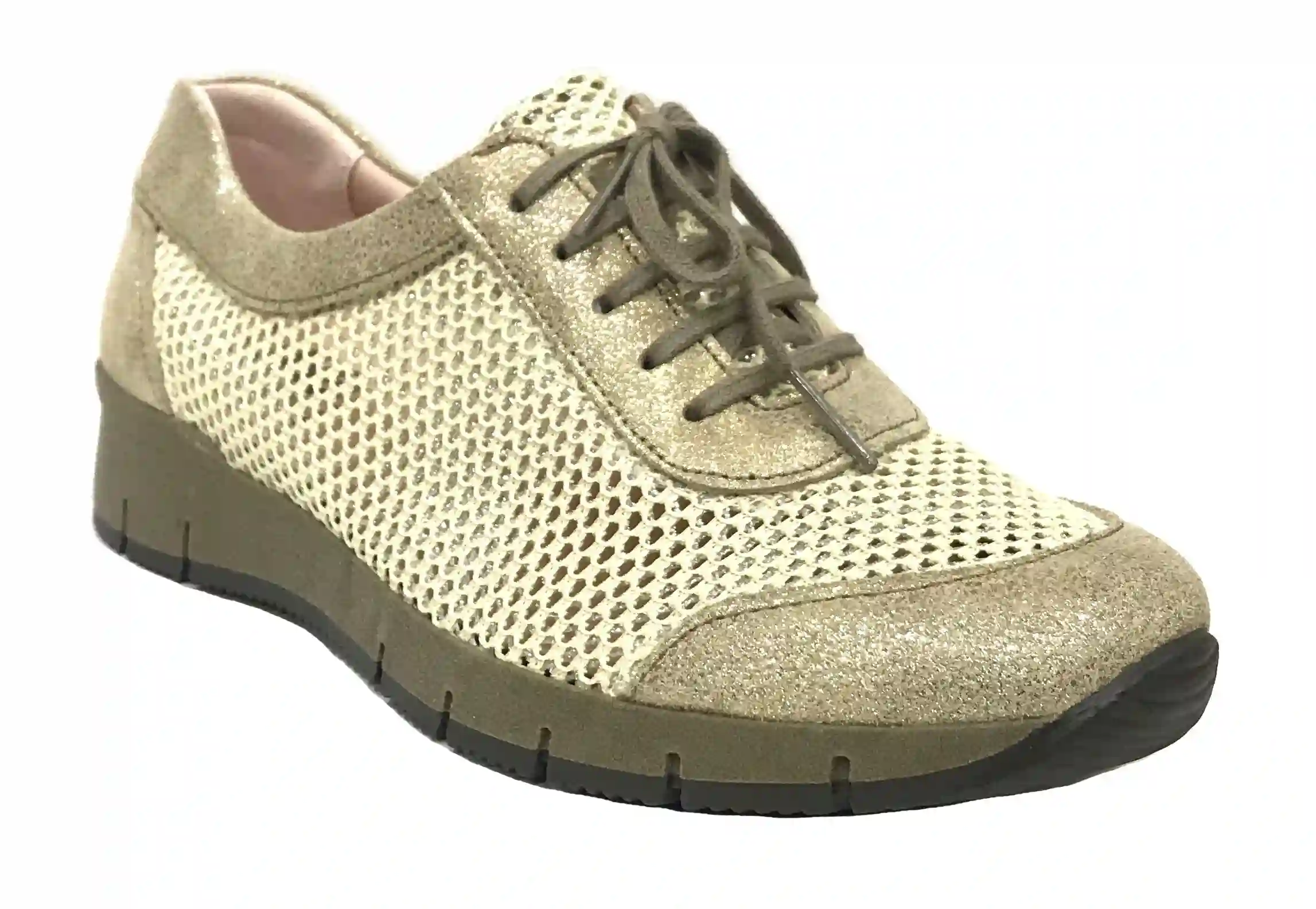 Suave 77 3909 Granola Beige Zapato deportivo de Mujer con cordones
