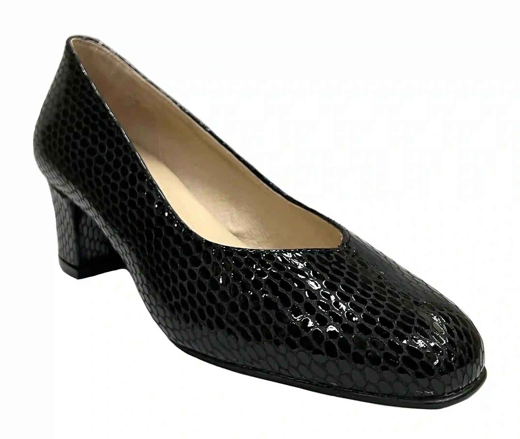 Roldan 52 1705 Vípera Negro Zapato Salón de Mujer