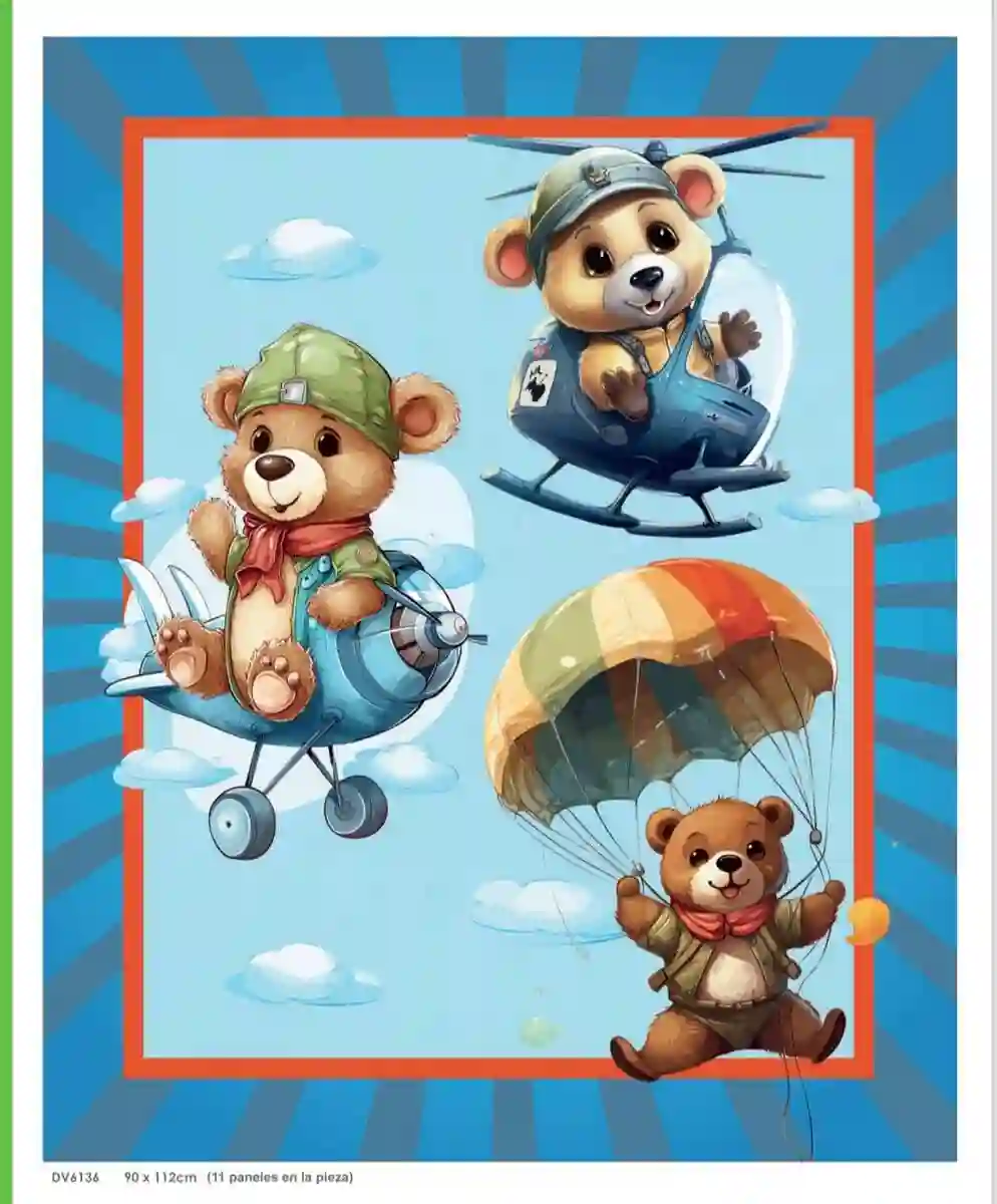 Bears Flying - Panel Cot - Collections Devonstone