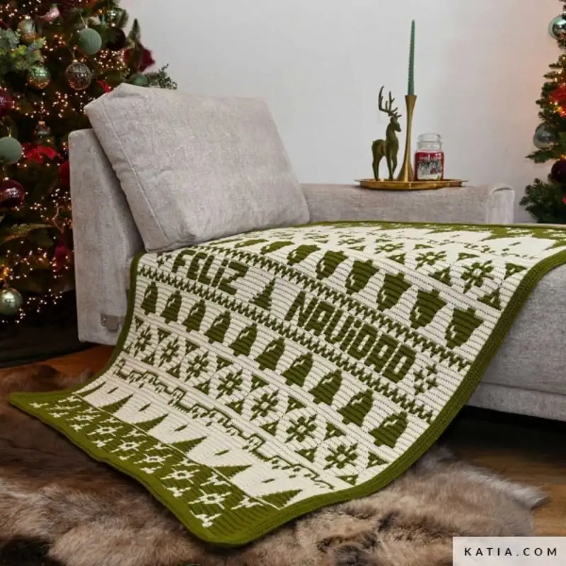 Lime Merry Blanket Kit - Christmas Manta - Image 6