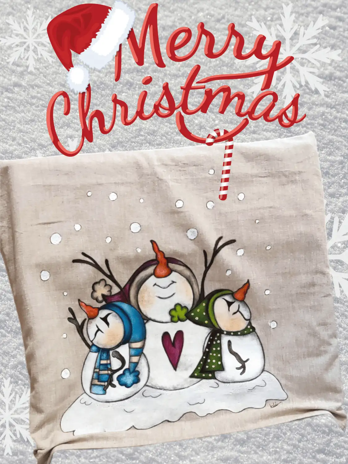 PINTURA TEXTIL - cojines navidad - Imagen 4