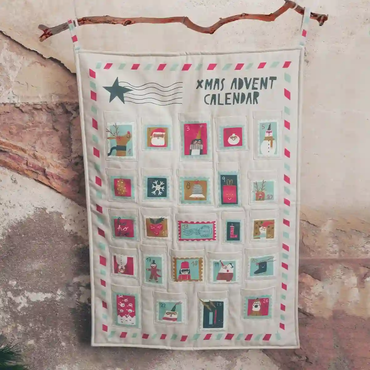 Panel CALENDARIO adviento XMAS STAMPS