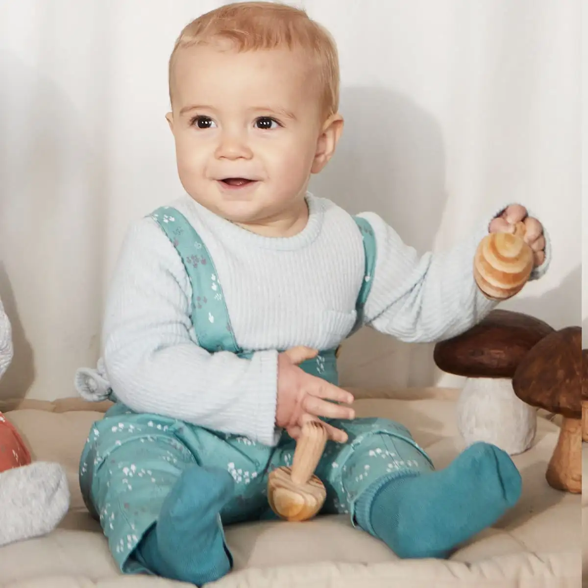 Viyella Cotton estampado - Setas menta - Imagen 2