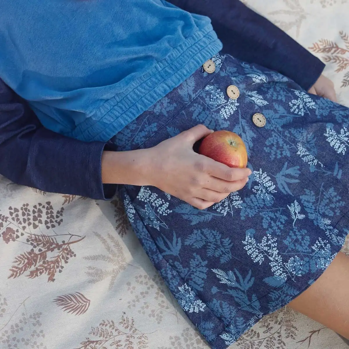 WINTER LEAVES - tela vaquera (winter denim) - Imagen 2