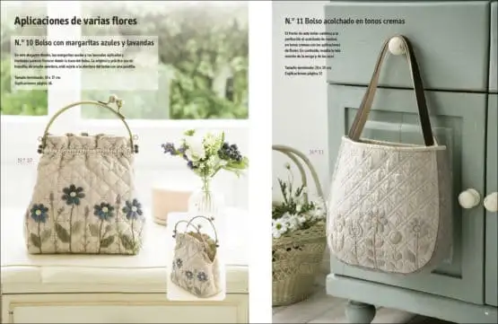 Patchwork japonés con aplicaciones de flores - Imagen 3