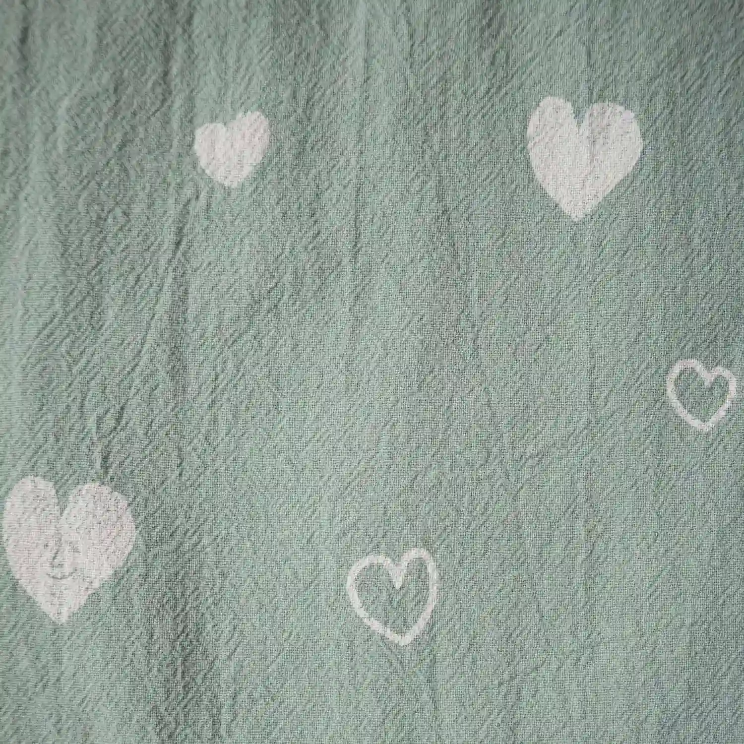 Corazones de algodón rústico aqua