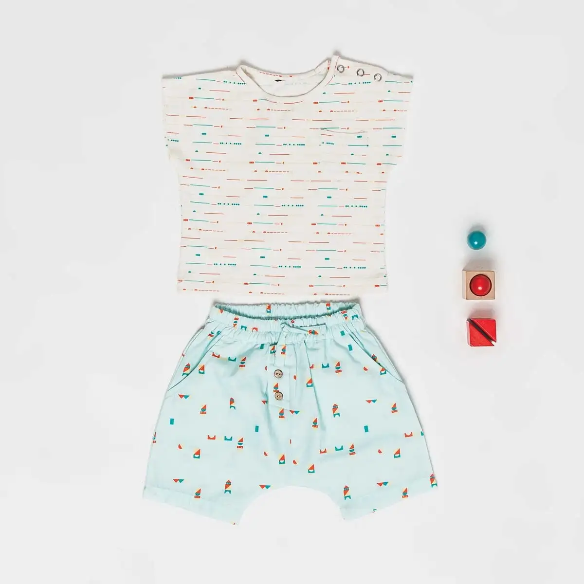 Jersey (tela camiseta) MINI WOOD ROBOTS - Imagen 2