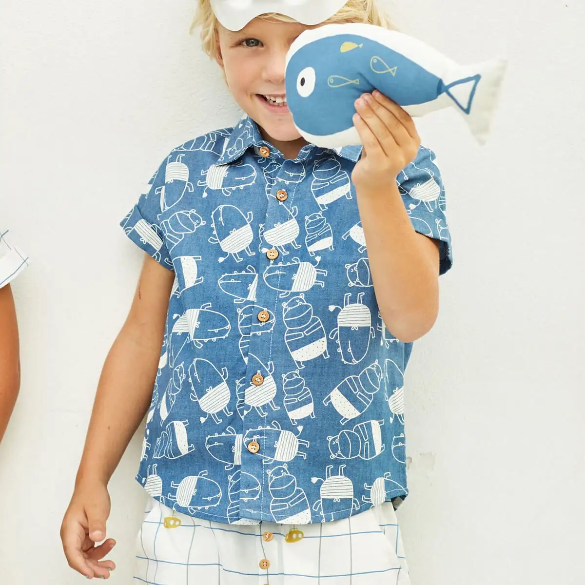 Popelin DENIM DIVING HIPPOS - Image 3