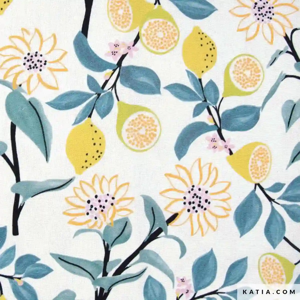 Canvas Slim Lemons and Flowers