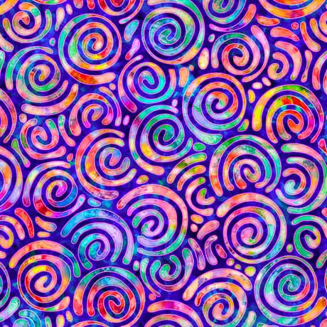 TELA QT BRILLIANCE - Packed scroll azulón