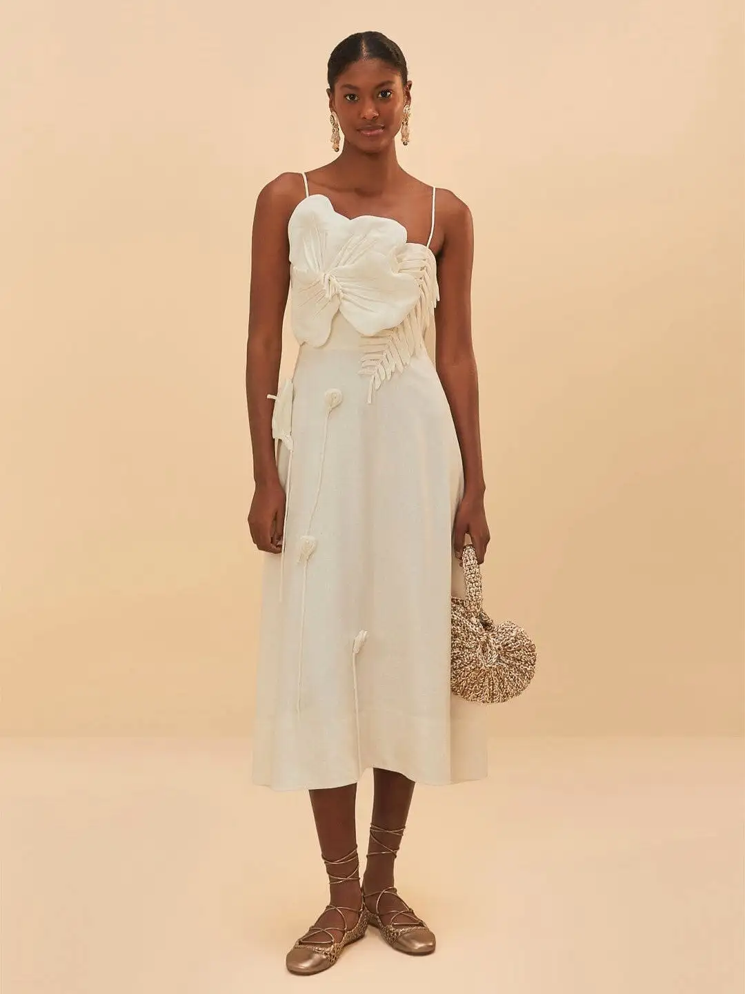 Off-white Garden Midi Dress - Imagen 2