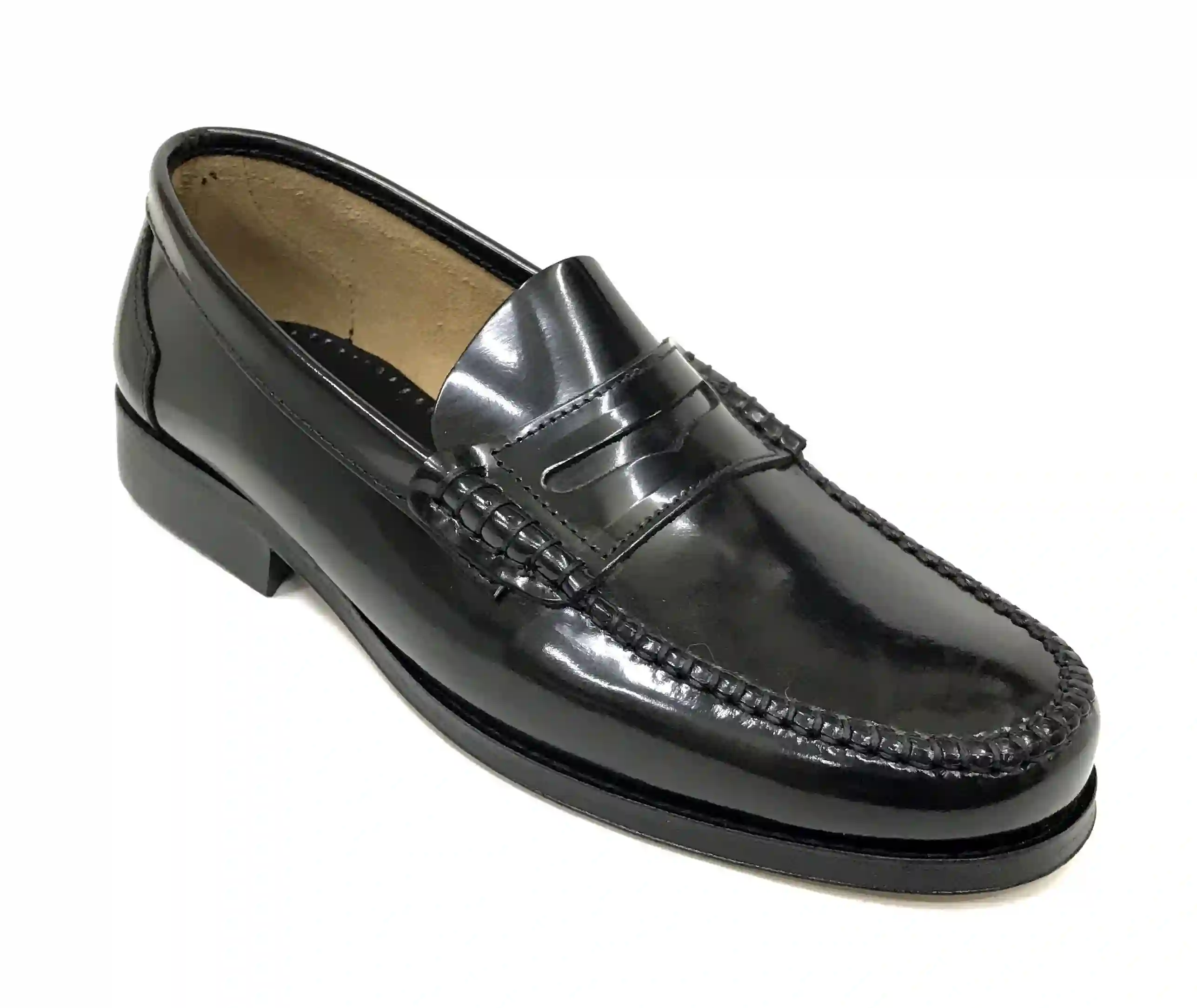 Jenker 1910 Black Moccasin Man Leather Sole