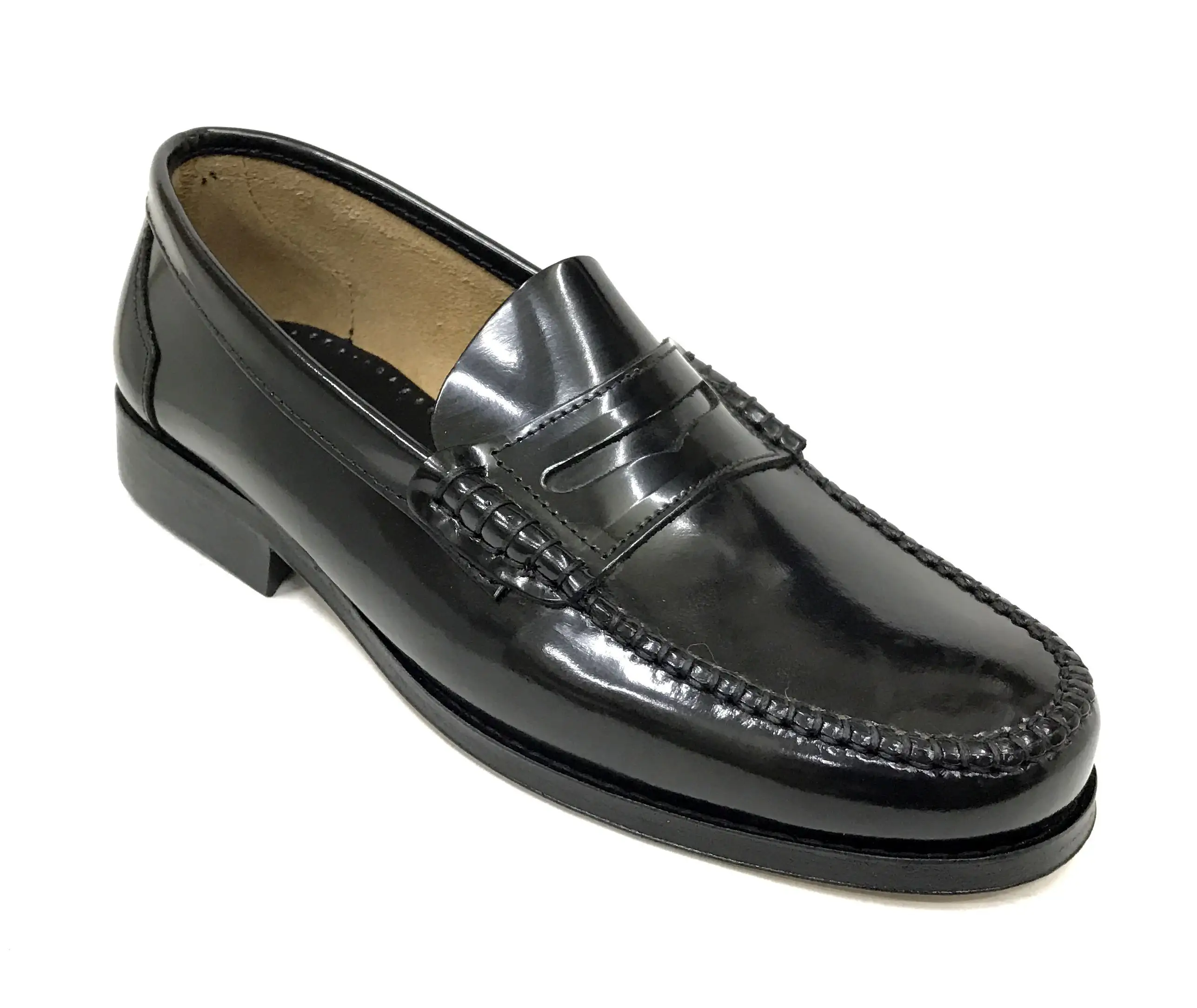 Jenker 1910 Black Moccasin Man Leather Sole