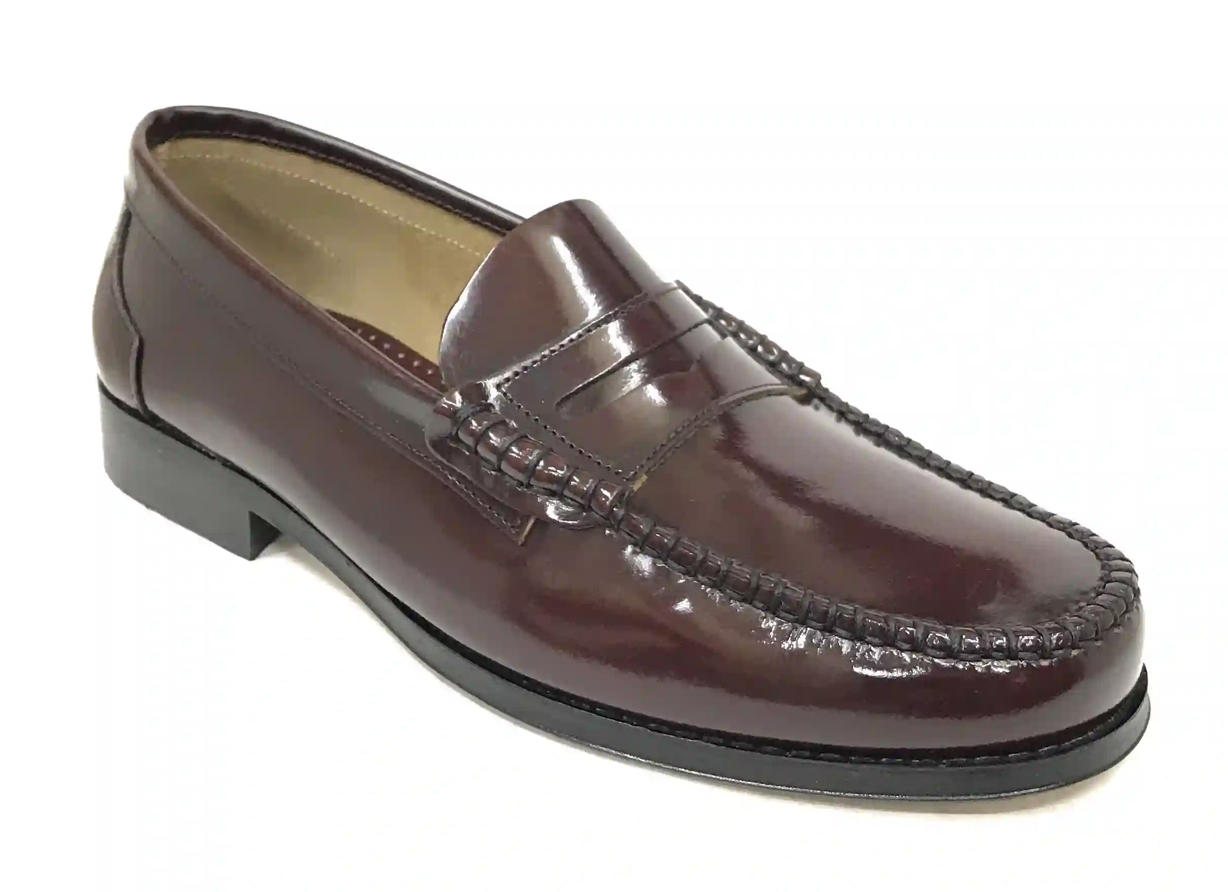 Jenker 1910 Burgundy Moccasin Man Leather Sole