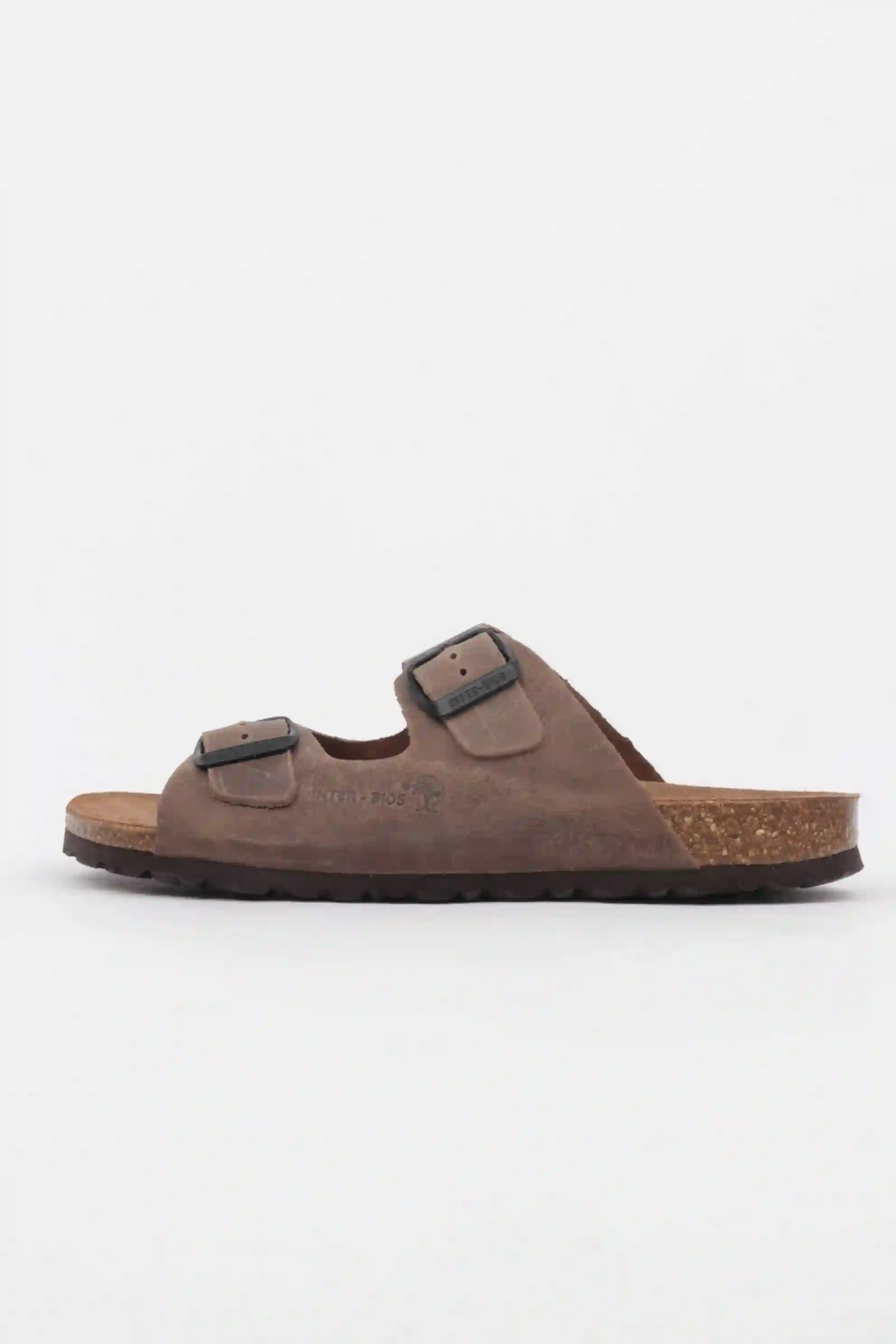 Chanclas doble hebilla Interbios color taupe