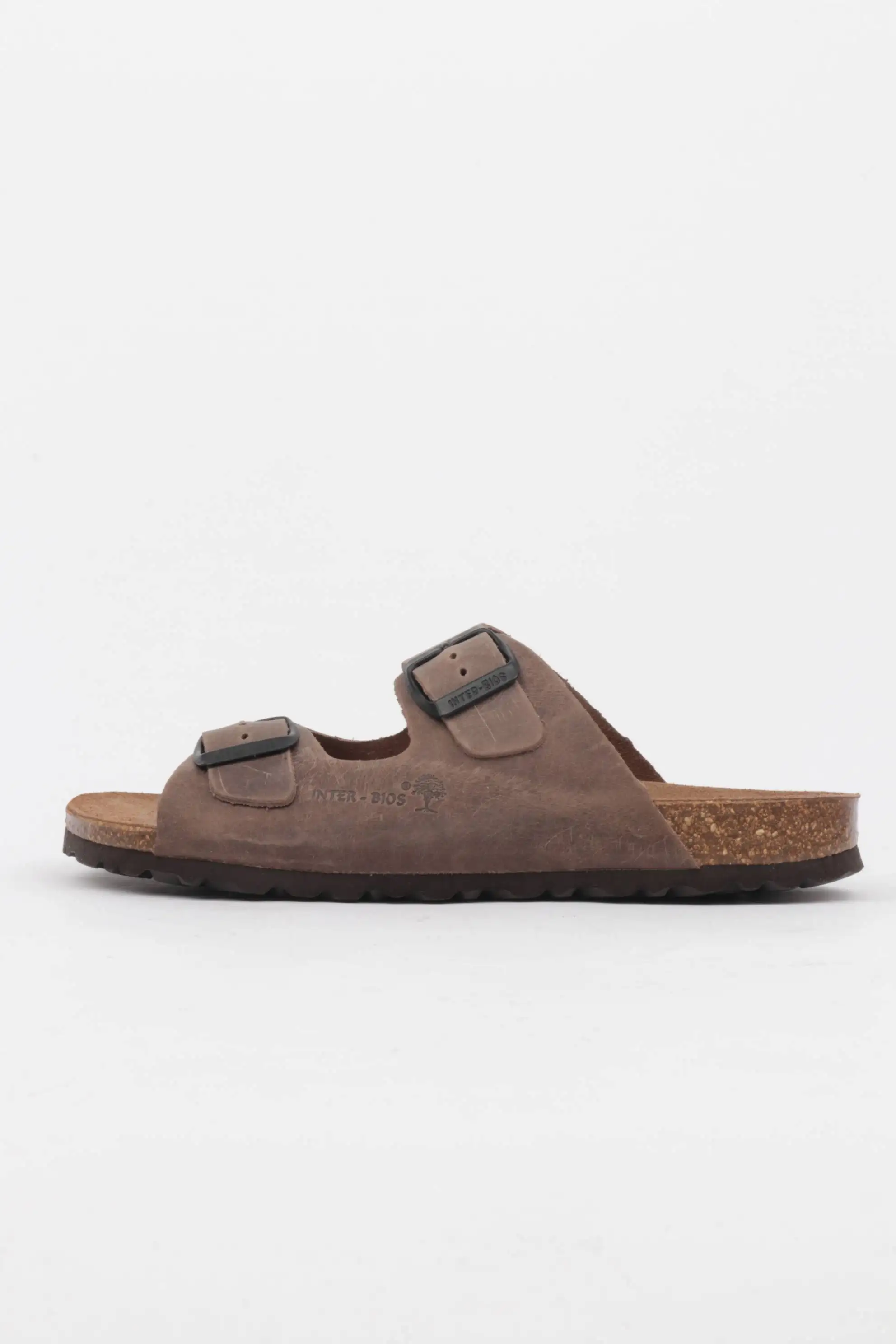Chanclas doble hebilla Interbios color taupe
