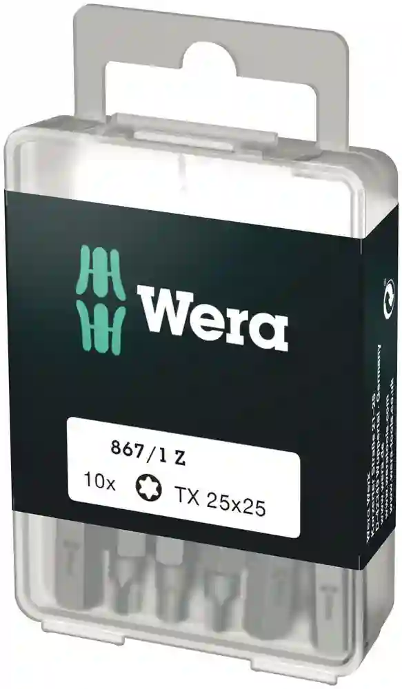 Punta TORX 867/1 Z TORX 25 x 25 mm DIY-Box 10 piezas - Wera
