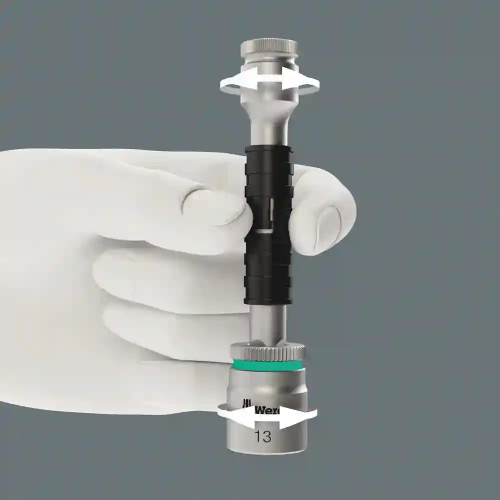con manguito de giro rápido versión larga 3/8 8794 LB Extensión Zyklop - Wera