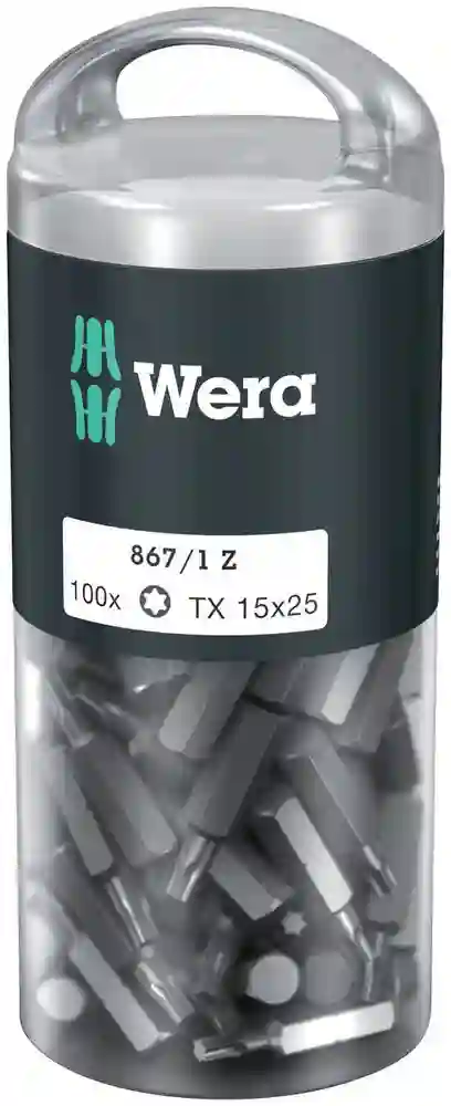 Punta TORX 867/1 Z TORX 15 x 25 mm DIY-Box 100 piezas - Wera