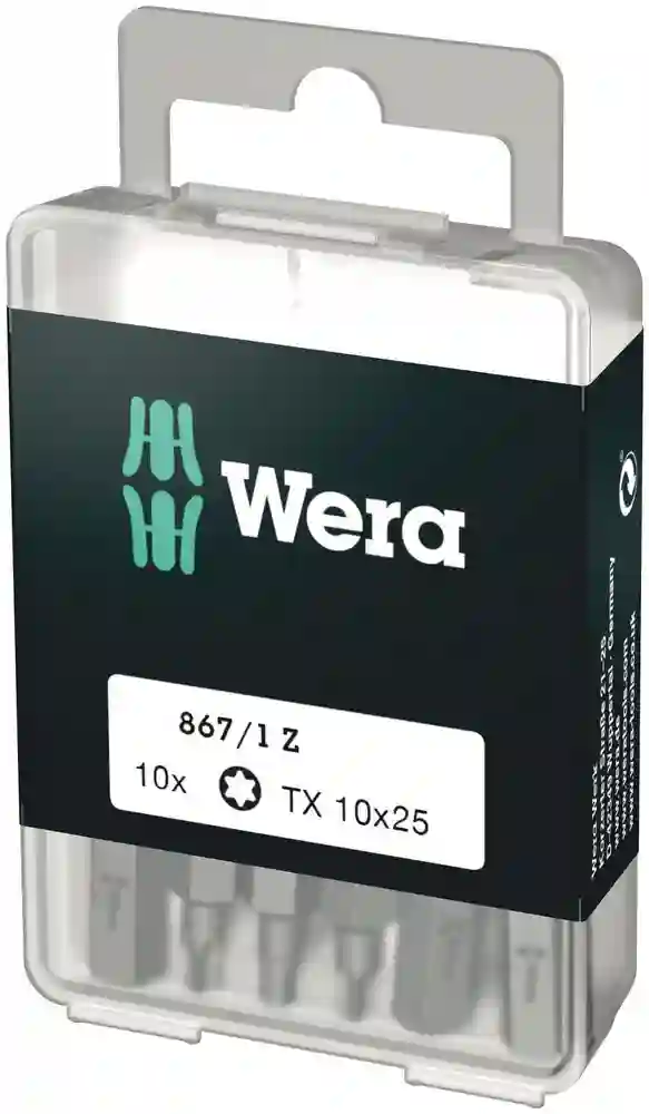 Punta TORX 867/1 Z TORX 10 x 25 mm DIY-Box 10 piezas - Wera