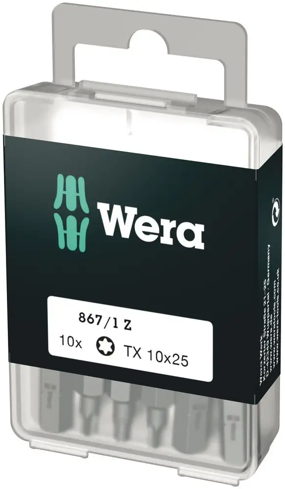 Punta TORX 867/1 Z TORX 10 x 25 mm DIY-Box 10 piezas - Wera