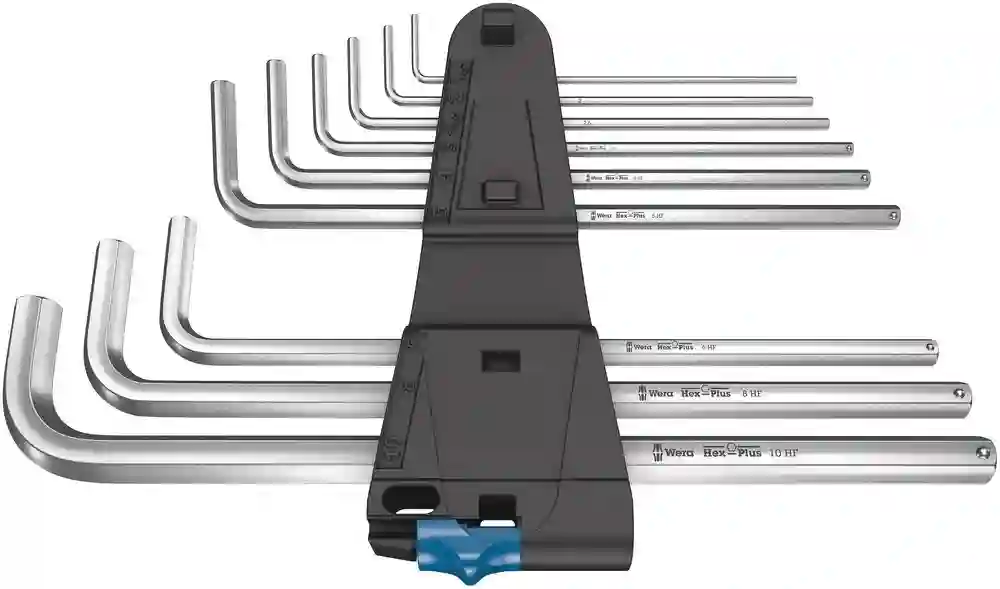 Juego de llaves acodadas métricas cromado mate 950/9 L Hex-Plus HF 1 - Wera