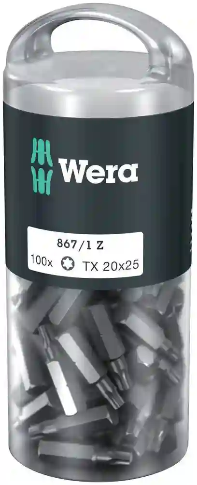 Punta TORX 867/1 Z TORX 20 x 25 mm DIY-Box 100 piezas - Wera