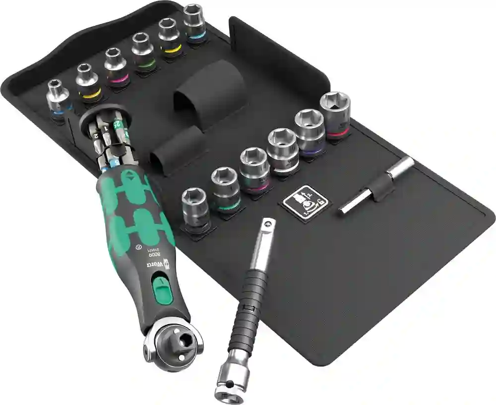 Juego de carraca Zyklop Pocket Juego 8009 Zyklop Pocket Set 3 - Wera