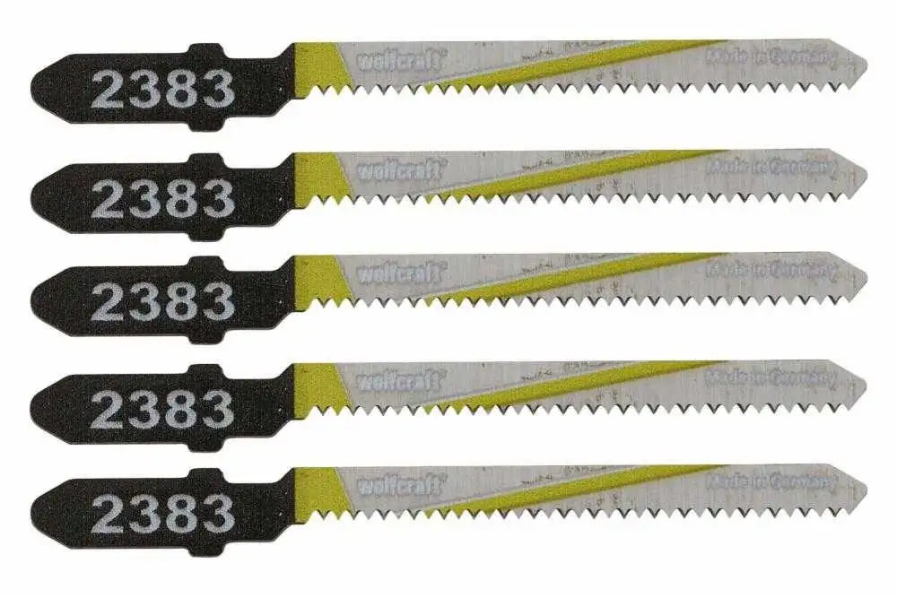 5 hojas de sierra de calar HCS L 75 mm, vástago en T Wolfcraft