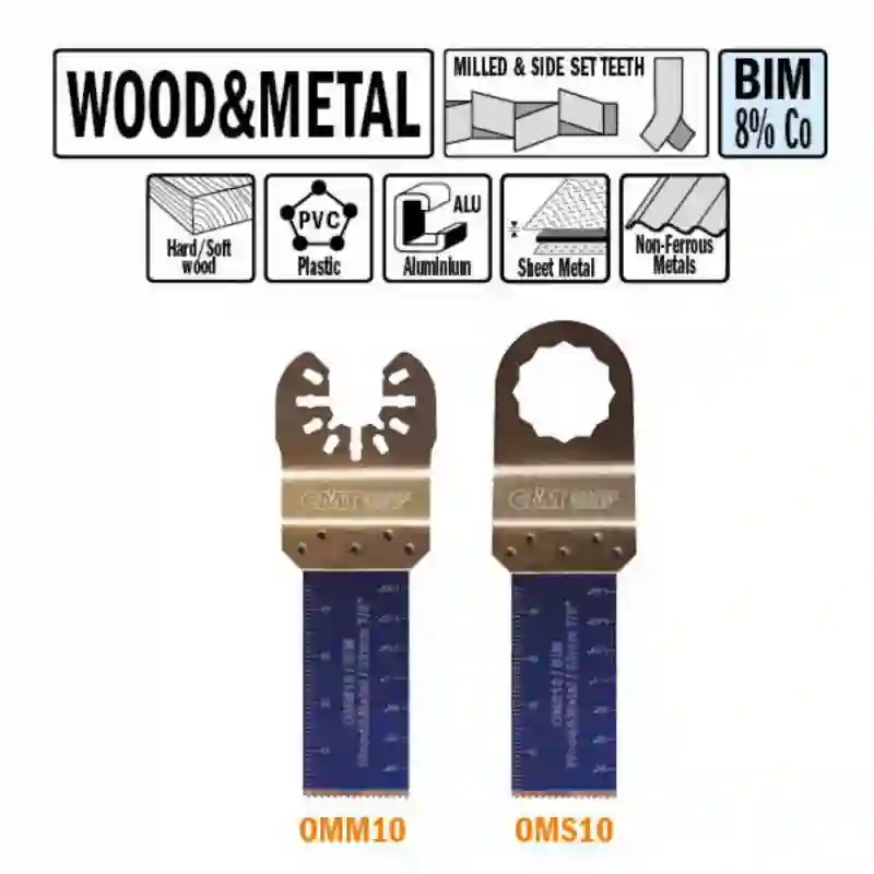 Hoja de sierra de inmersión y perfiladora para madera y metal 22mm Universal (5 unidades) CMT
