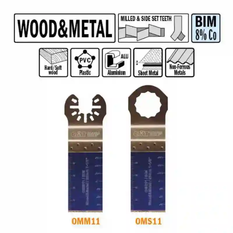 Hoja de sierra de inmersión y perfiladora para madera y metal 28mm Universal (50 unidades) CMT