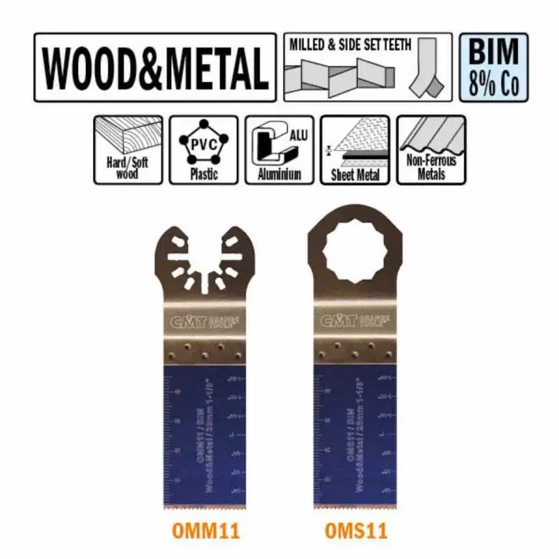 Hoja de sierra de inmersión y perfiladora para madera y metal 28mm - 5unid. - CMT