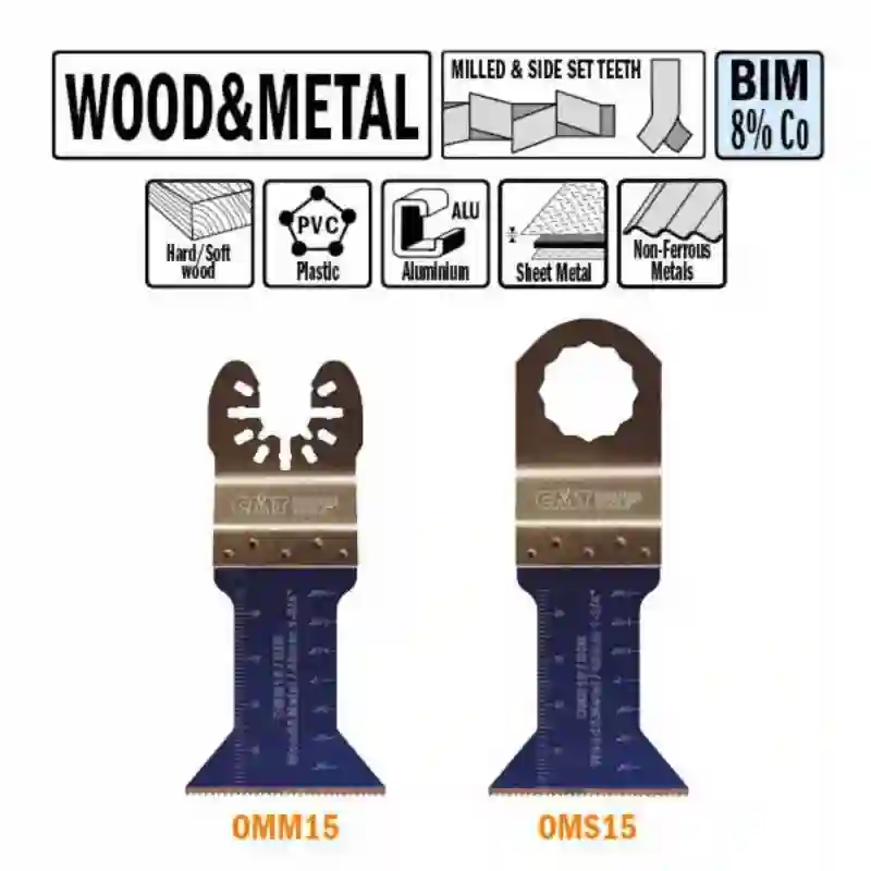 Hoja de sierra de inmersión y perfiladora para madera y metal 45mm Universal (50 unidades) CMT