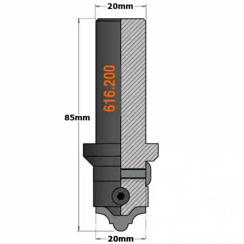 Cuchilla perfilada para mdf 616.006 (fresa 616.200) CMT
